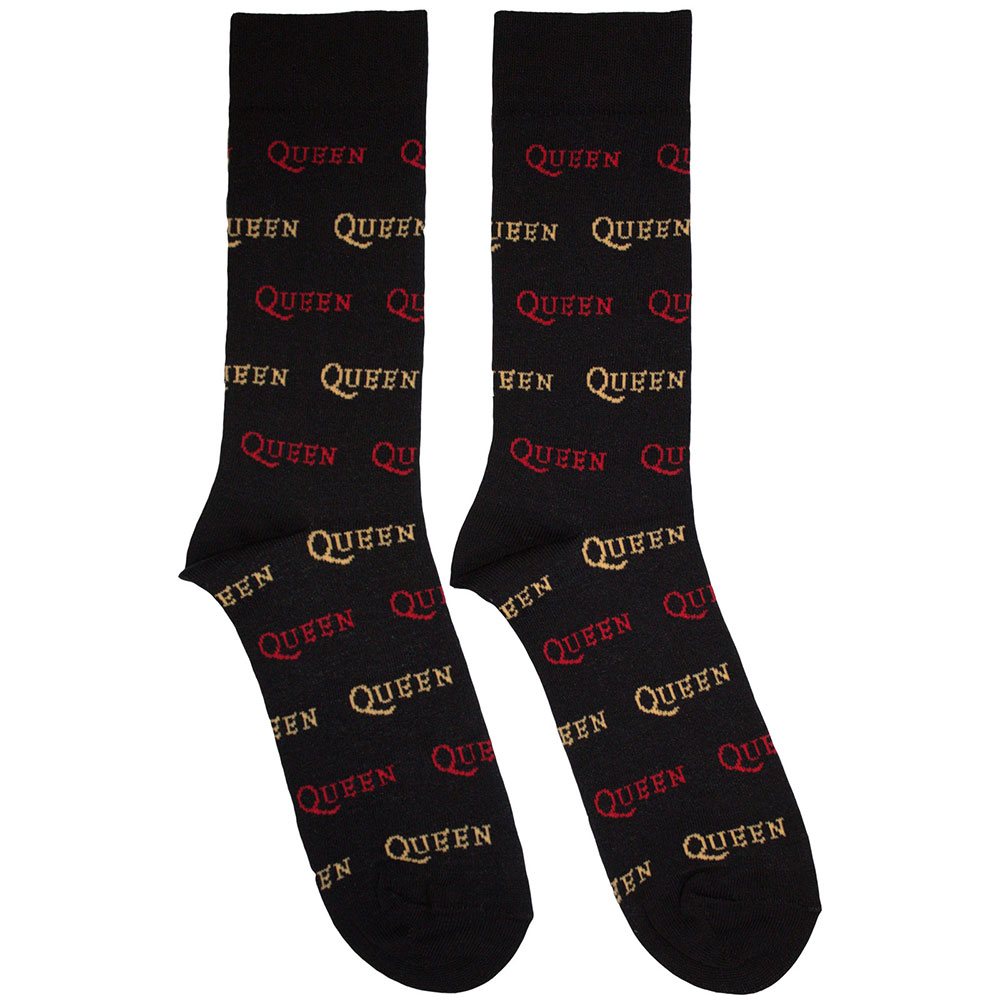 Queen - Logo Repeat Colour Enkelsokken - Zwart